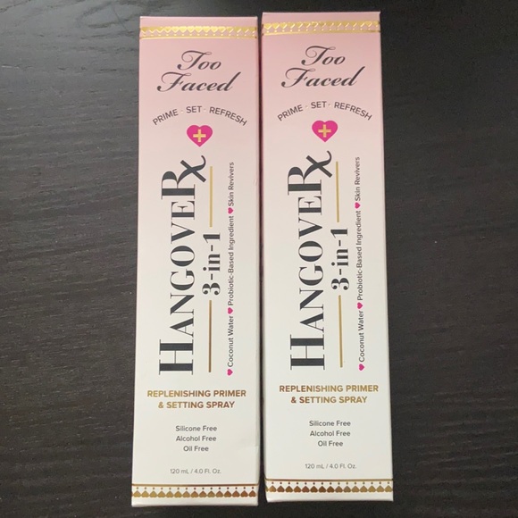 Too Faced Hangover 3-In-1 Replenishing Primer & Setting  2x Too Faced Hangover 3-in-1 Primer/Setting Spray